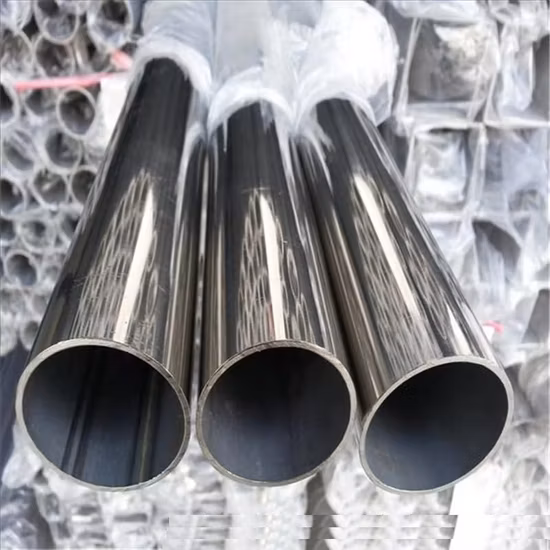 Tube carré rond SS ASTM AISI 201 304 316 316L 430 décapage Ba 2b vernis brillant laminé à chaud à froid en acier inoxydable sans soudure/tuyau soudé pour les matériaux de construction